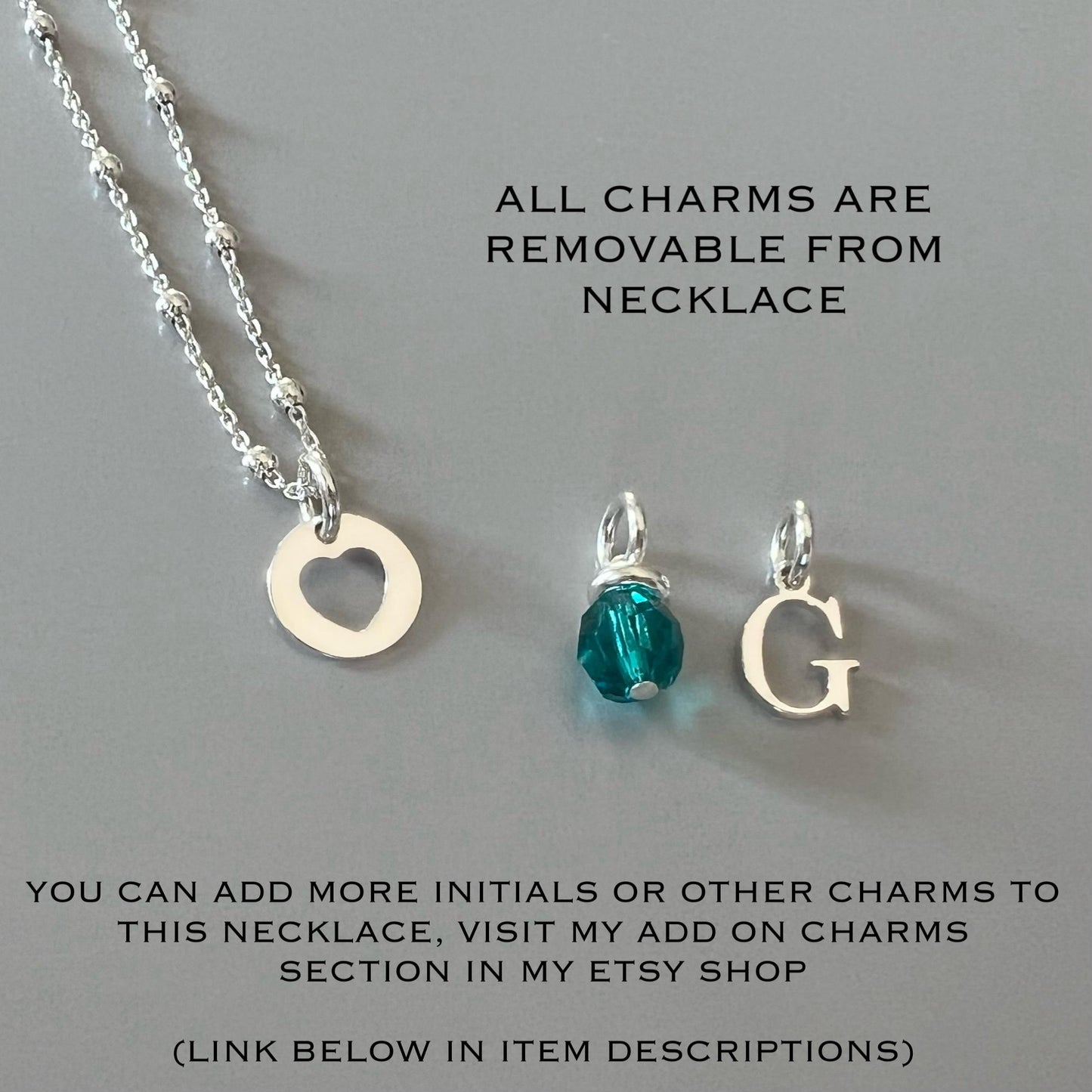 initial and birthstone necklace for her, sterling silver, monogram necklace, birthday gift, custom letter necklace, gift for sister