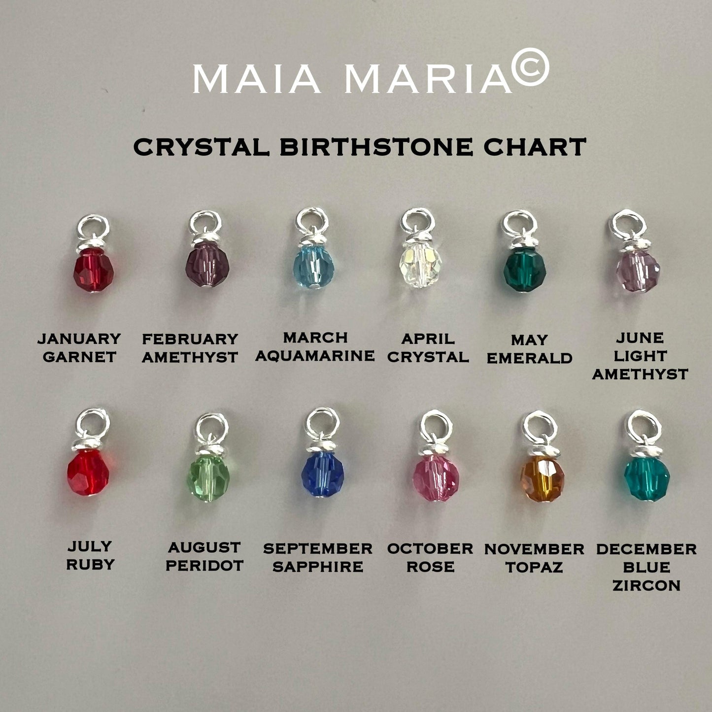 ADD ON Austrian crystal birthstone charm small