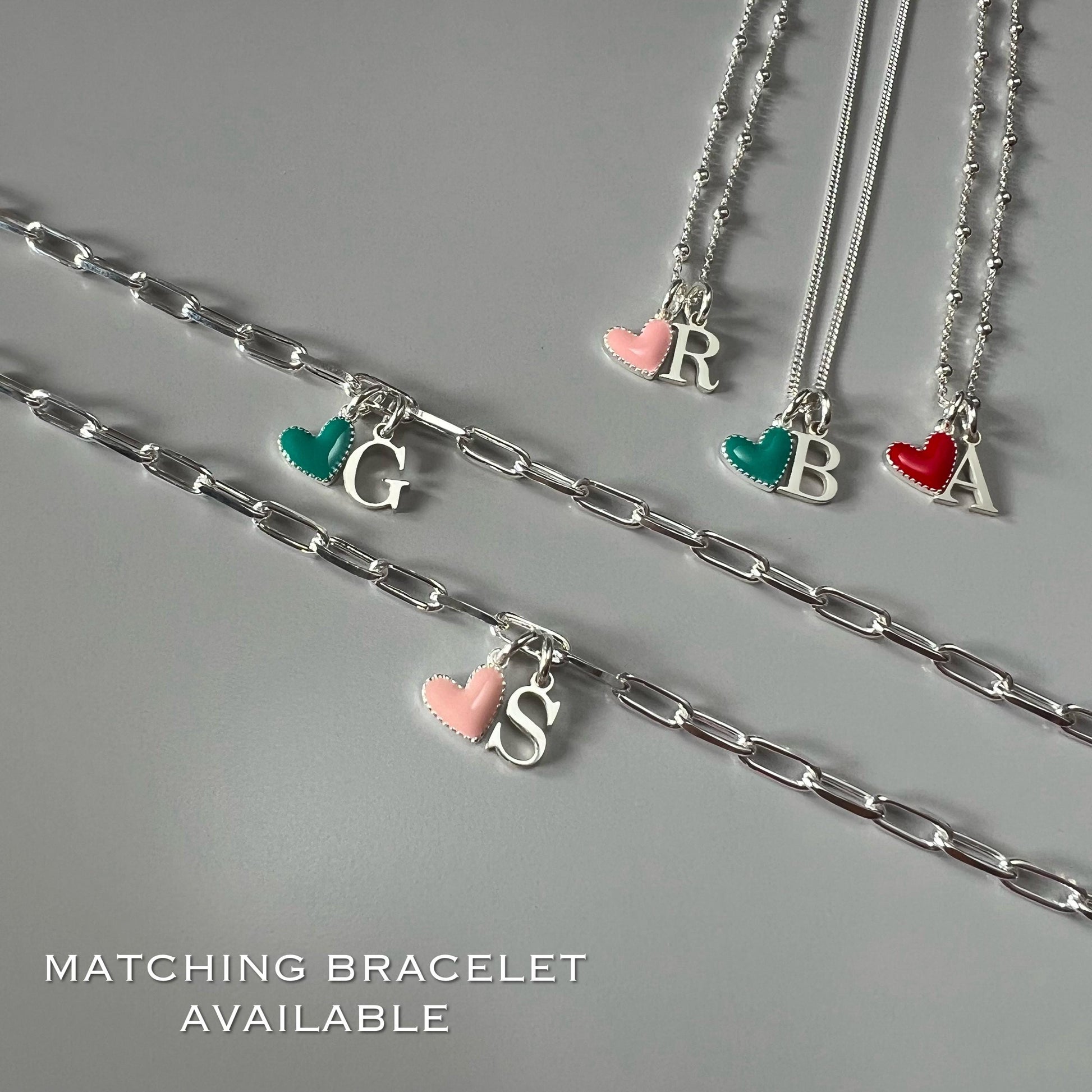 initial necklace, sterling silver, satellite chain, monogram, personalised, gift for her, 18th birthday gift, curb chain ELLA HEART necklace