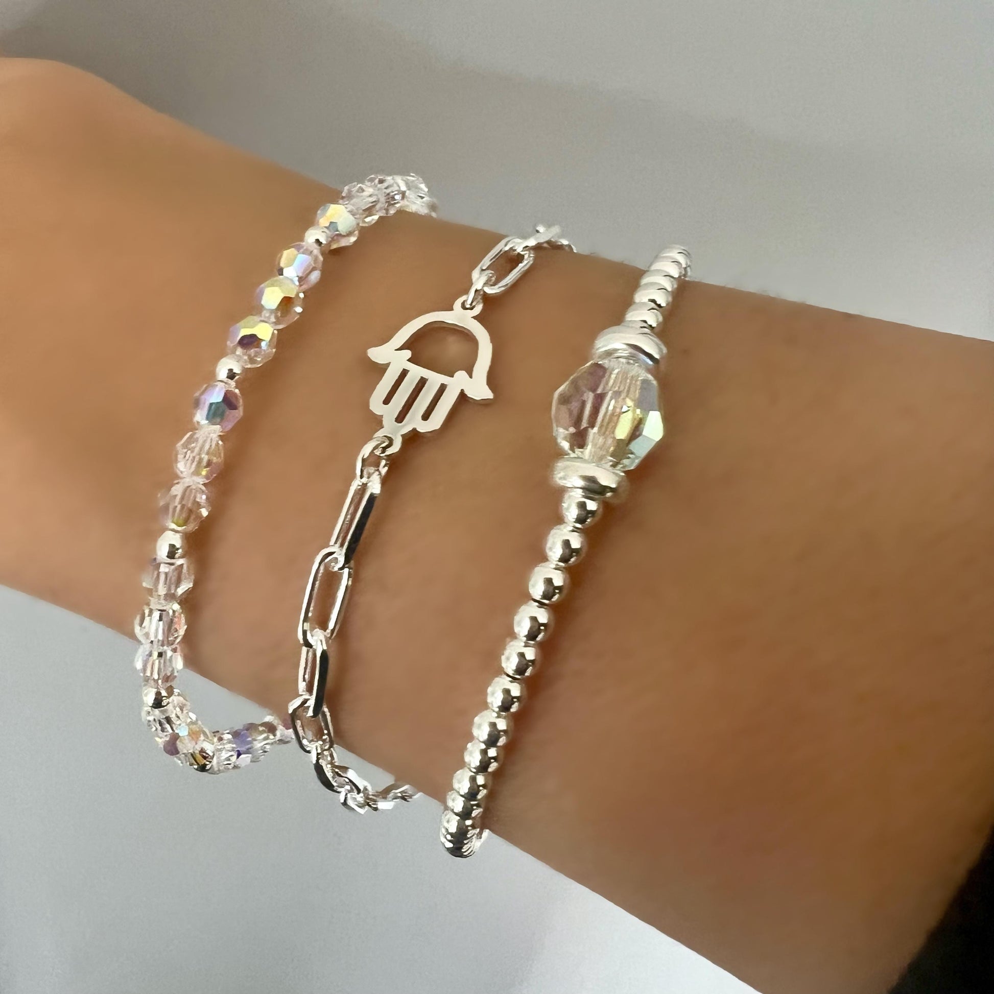 hamsa hand, chain bracelet, paperclip chain, sterling silver bracelet, gifts for women, minimalist jewellery, fatima hand, Fatima LOTTI