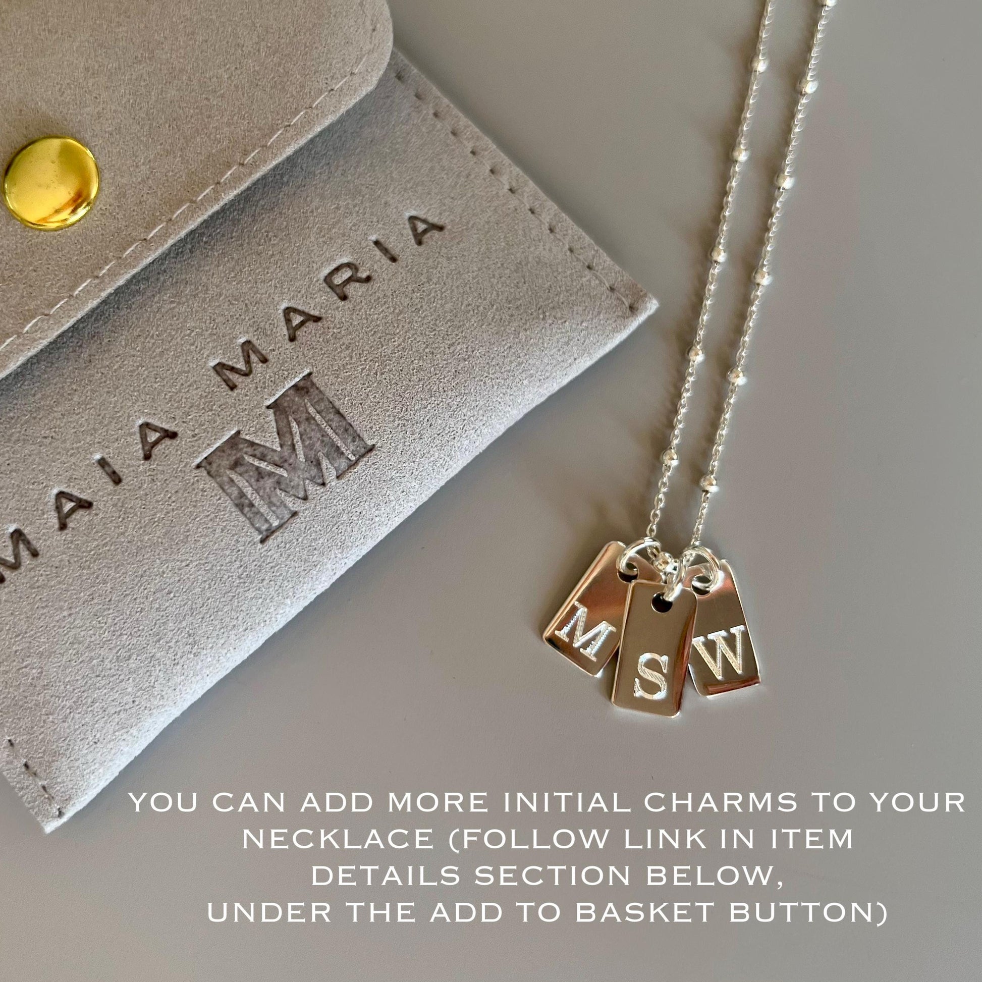 initial necklace for her, engraved tag initial, monogram pendant necklace for birthday gift, custom letter necklace, gift for mum, SNE04