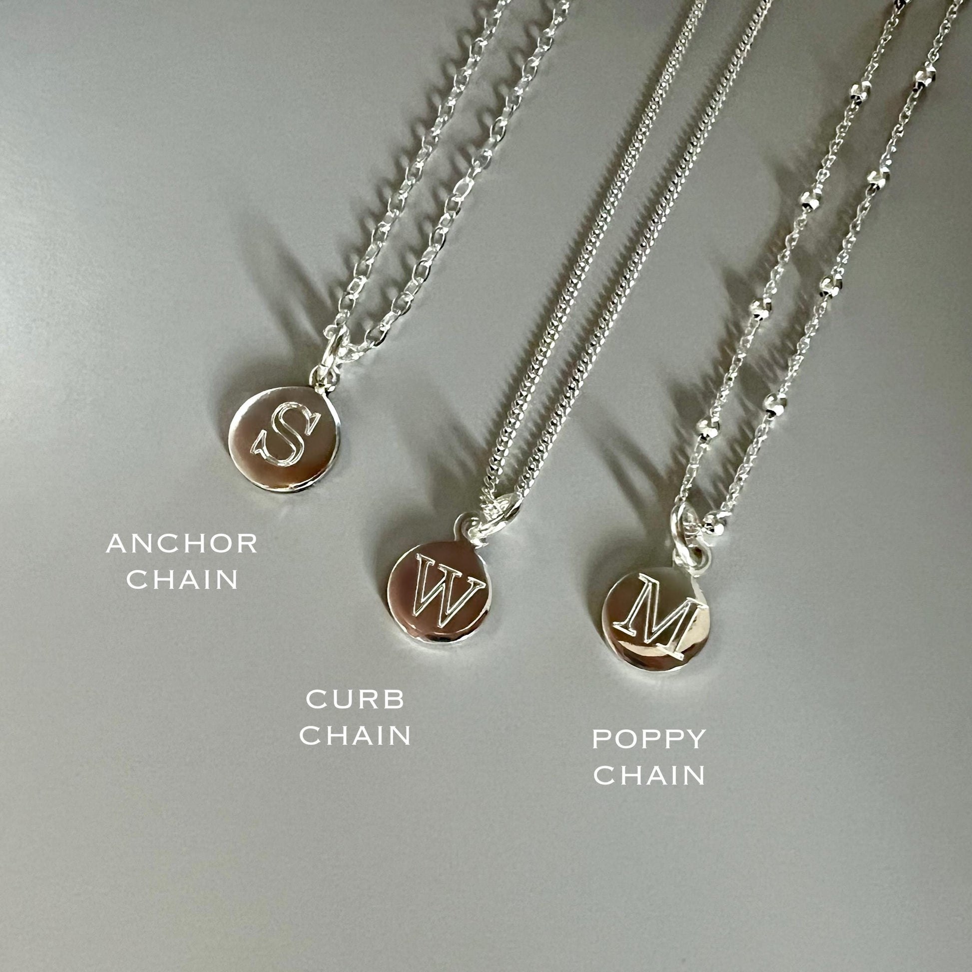 personalised necklace, new mum gift, dainty initial, minimalist engraved initial disc, sterling silver, gift for mum, birthday gift, SNE05