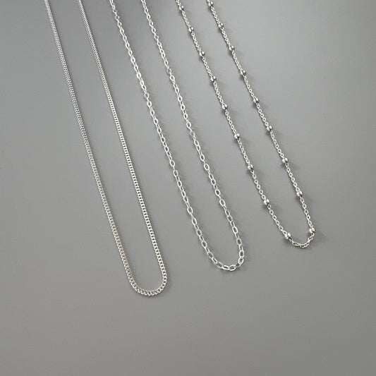 satellite sterling silver layering chain, SNM03