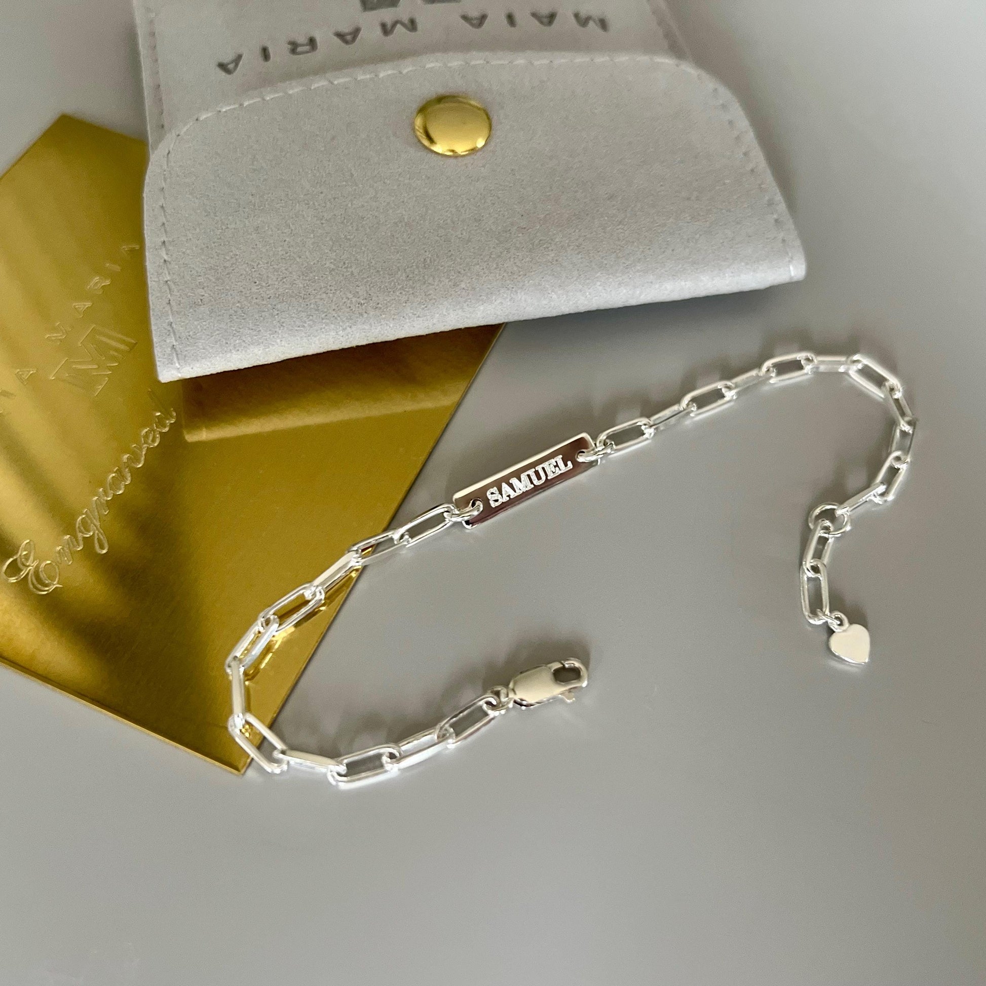 engraved name bar bracelet, nameplate sterling silver, paperclip chain, personalised, minimalist, 18th birthday gift, gift for women, SBE03