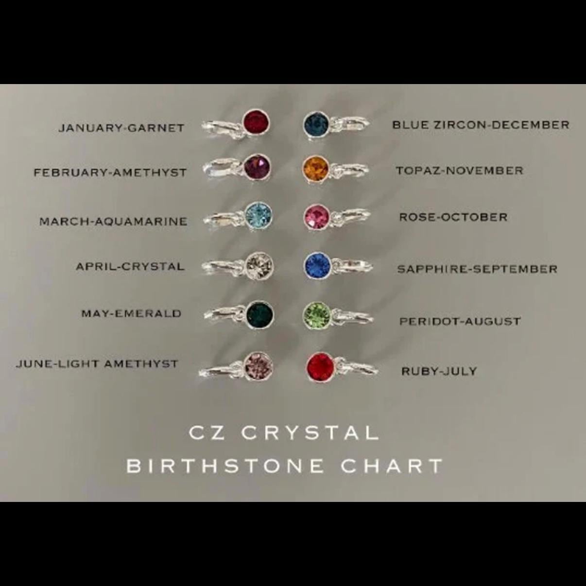 birthstone and initial necklace for her, sterling silver, engraved tag initial, monogram necklace for birthday gift, gift for mum, SNE06