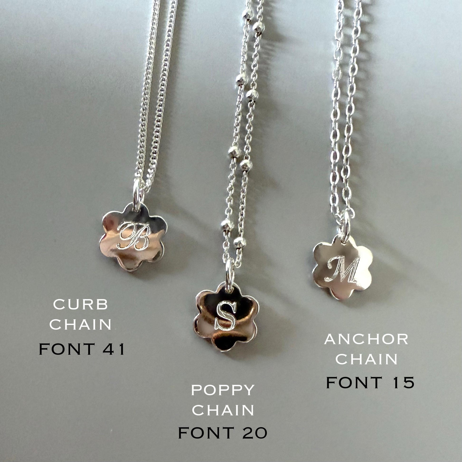 dainty initial necklace, sterling silver, engraved disc initial, personalised birthday gift, custom letter, unique, Daisy Mini SNE07