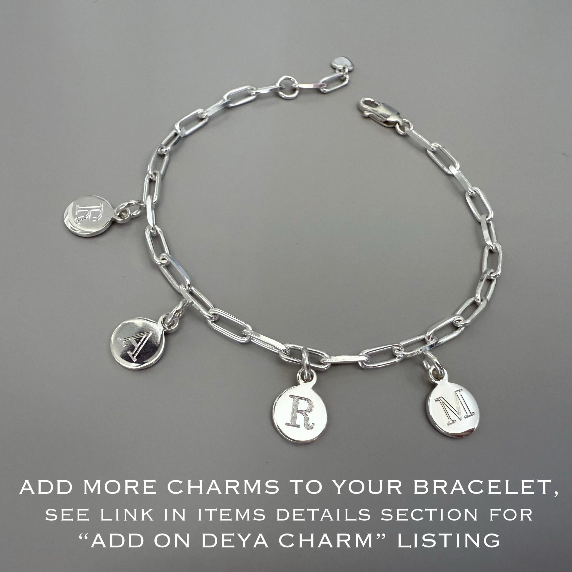 initial disc personalised bracelet, sterling silver, perfect birthday gift, paperclip layering chain, gift for sister, minimalist, SBE11