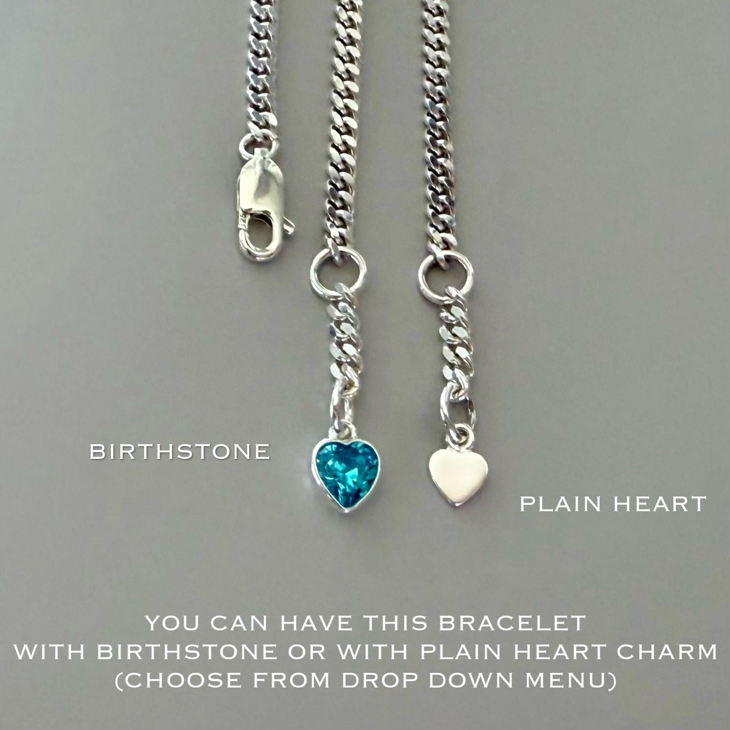 birthstone 925 silver chain bracelet,curb layering chain bracelet, bracelet for women, keepsake, personalised gifts, birthday gifts, SBE