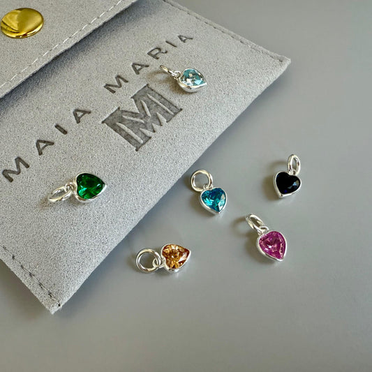 birthstone heart charm pendant for necklace, add a charm for necklace, pendant for necklace, valentines gift, birthday gift for her,