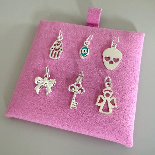 bow pendant for necklace, skull pendant, evil eye charm, add a charm for necklace, key, birthday gift for her