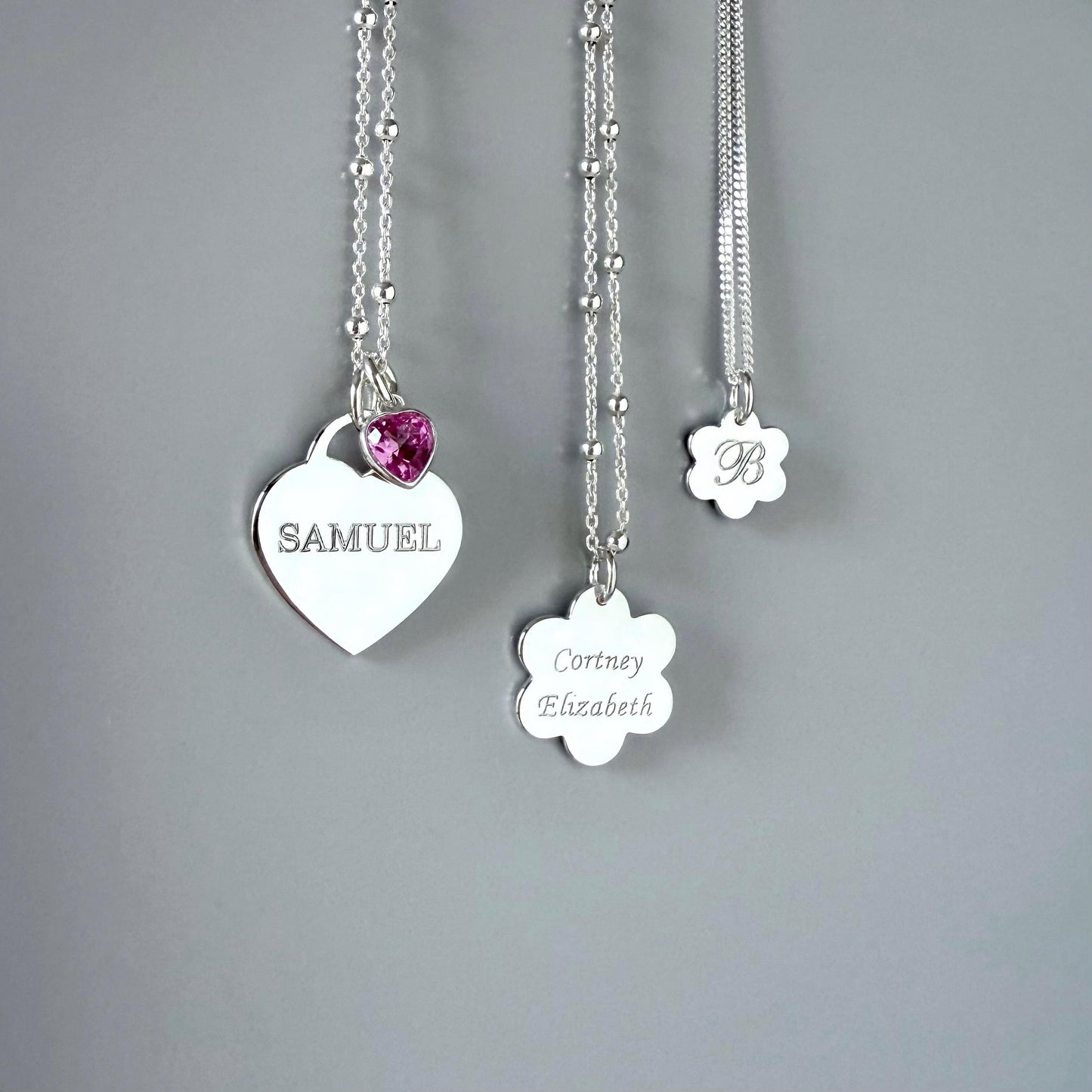 engraved large heart charm, sterling silver, word pendant for necklace, unique gifts, minimalist, bridesmaids gift, personalised gift, SPE16