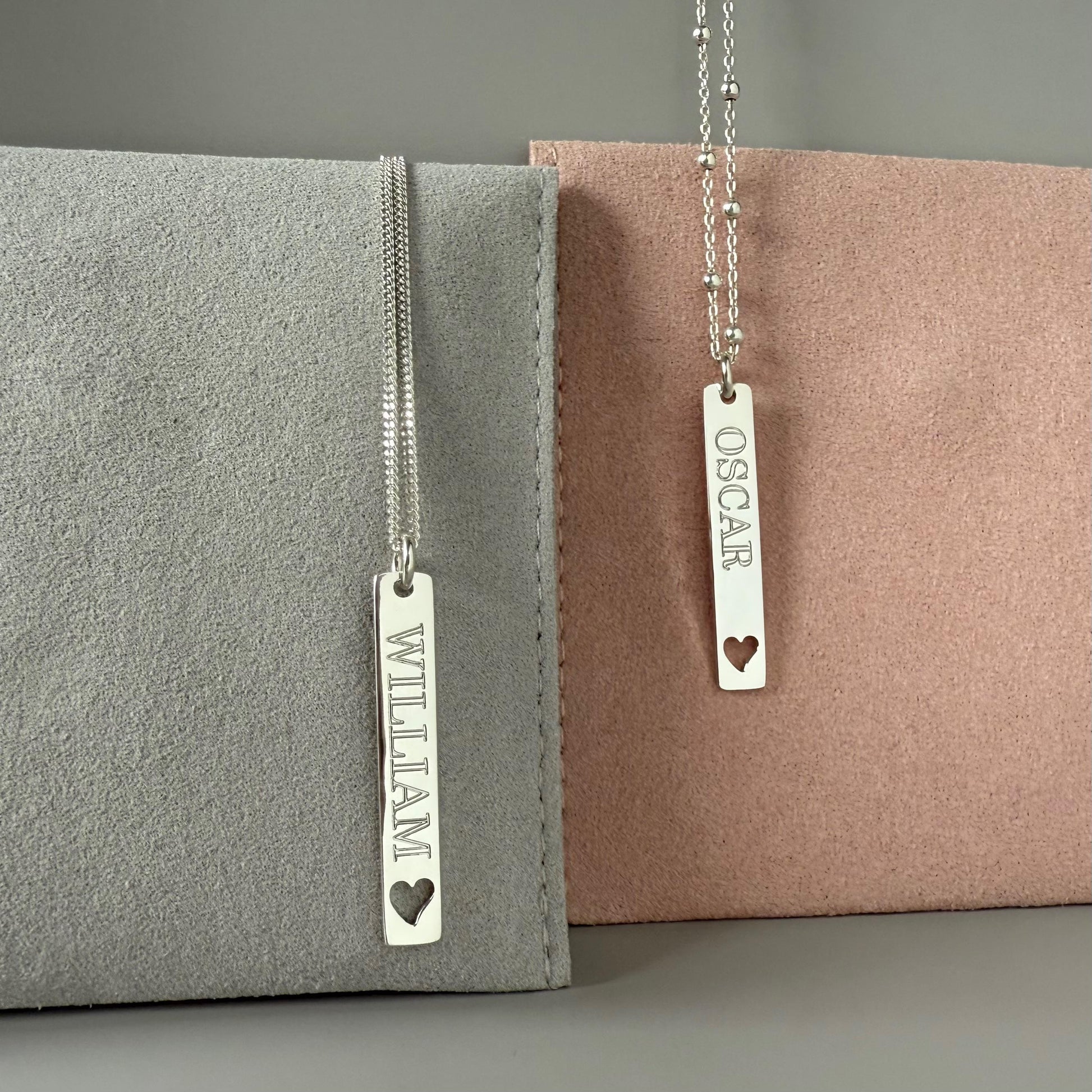 engraved rectangular bar necklace, sterling silver, name necklace, birthday gift, personalised gift, keepsake, word charm, SNE19