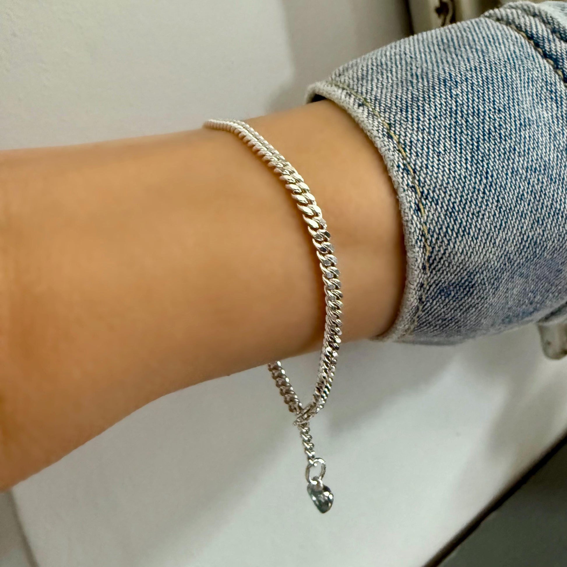 birthstone 925 silver chain bracelet,curb layering chain bracelet, bracelet for women, keepsake, personalised gifts, birthday gifts, SBE