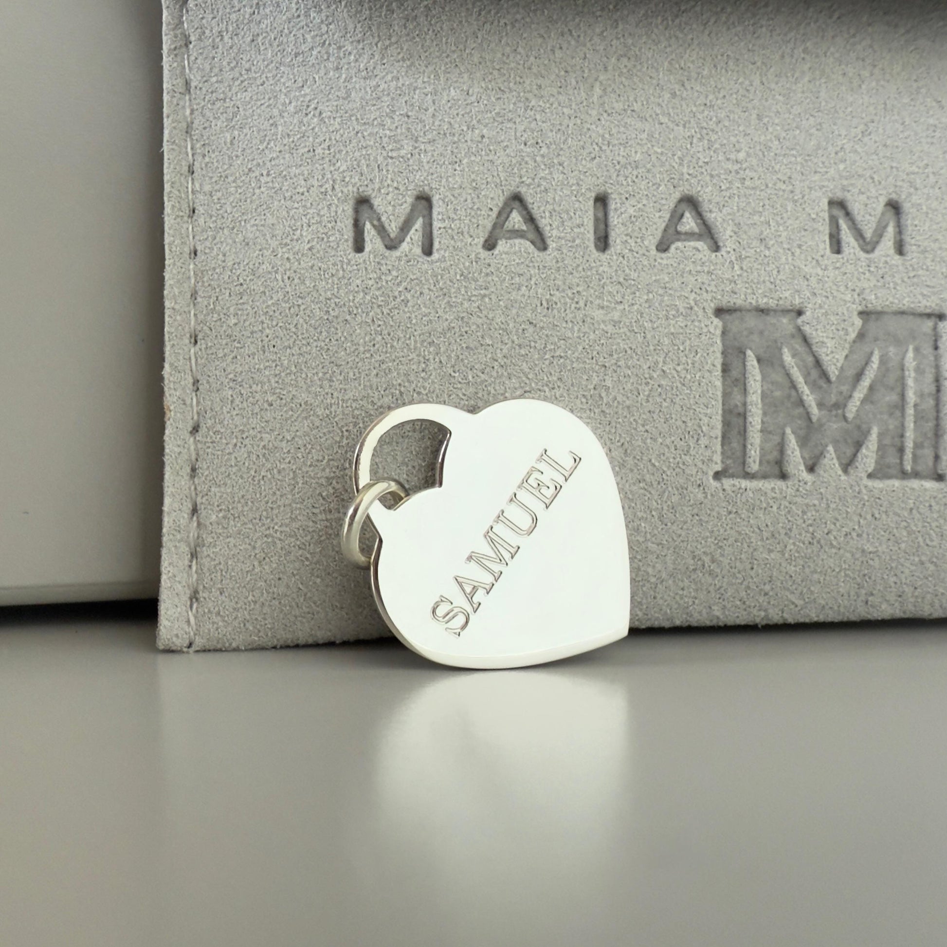 engraved large heart charm, sterling silver, word pendant for necklace, unique gifts, minimalist, bridesmaids gift, personalised gift, SPE16