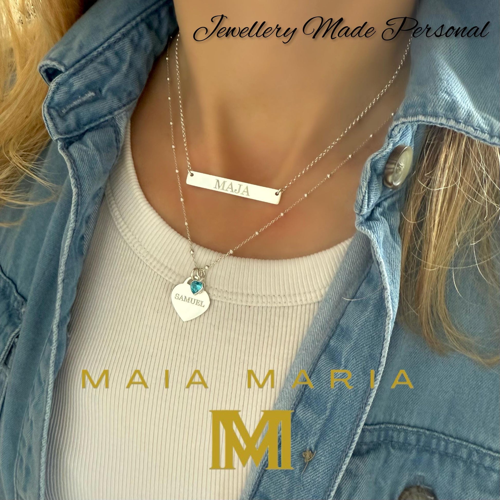 engraved large heart necklace, birthstone, name necklace, sterling silver, satellite chain, birthday gift, personalised gift, keepsake,SNE18