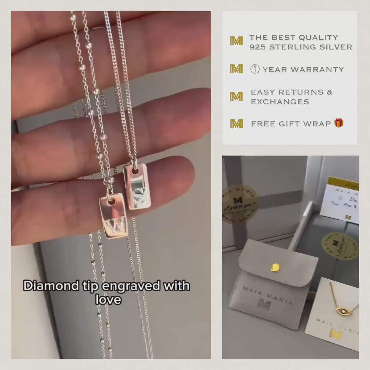 initial necklace for her, engraved tag initial, monogram pendant necklace for birthday gift, custom letter necklace, gift for mum, SNE04