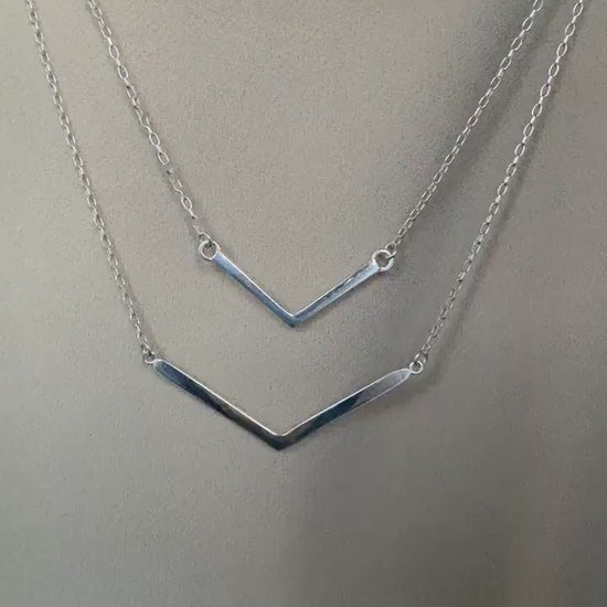 chevron necklace, v bar necklace, geometric necklace, handmade gift for women, bridal jewellery, birthday gift, Mila-SN16