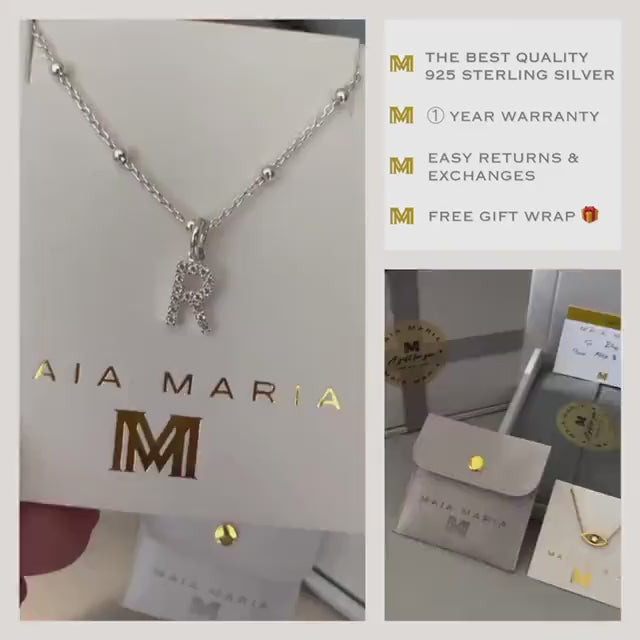 dainty initial necklace, 18th birthday gift, minimalist letter charm, personalised gifts, sterling silver jewellery, CRYSTAL initial-SN10