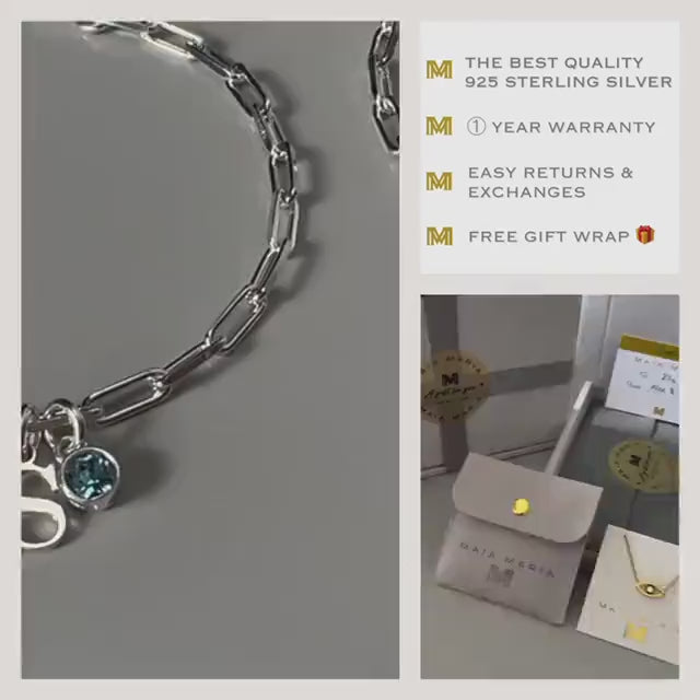 birthstone and initial bracelet, custom letter bracelet, personalised gifts, monogram bracelet, 18th birthday gift, LOTTI Initial&Birth SB71