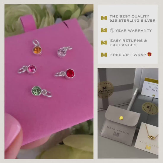 dainty birthstone charm pendant for necklace, add a charm for necklace, pendant for necklace, valentines gift, birthday gift for her
