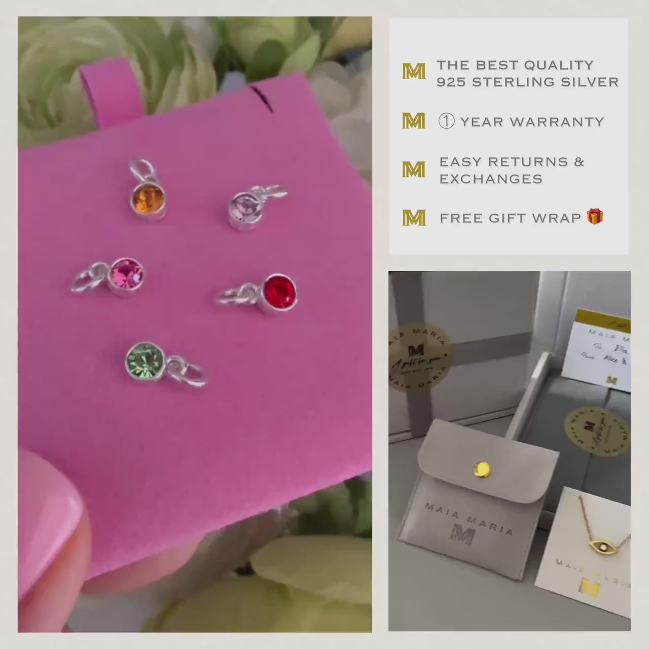 dainty birthstone charm pendant for necklace, add a charm for necklace, pendant for necklace, valentines gift, birthday gift for her