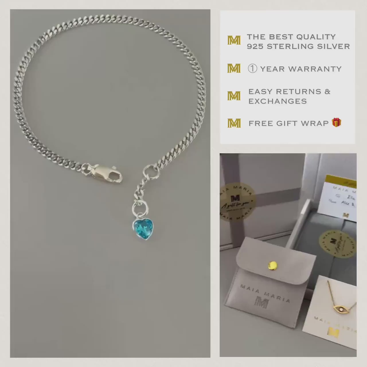 birthstone 925 silver chain bracelet,curb layering chain bracelet, bracelet for women, keepsake, personalised gifts, birthday gifts, SBE
