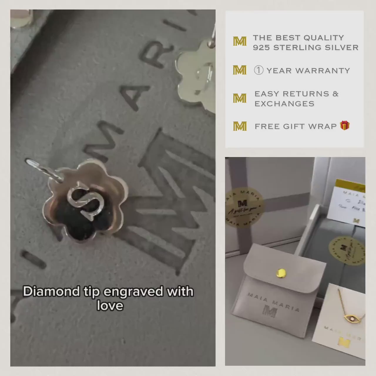 ADD ON Daisy engraved initial charm