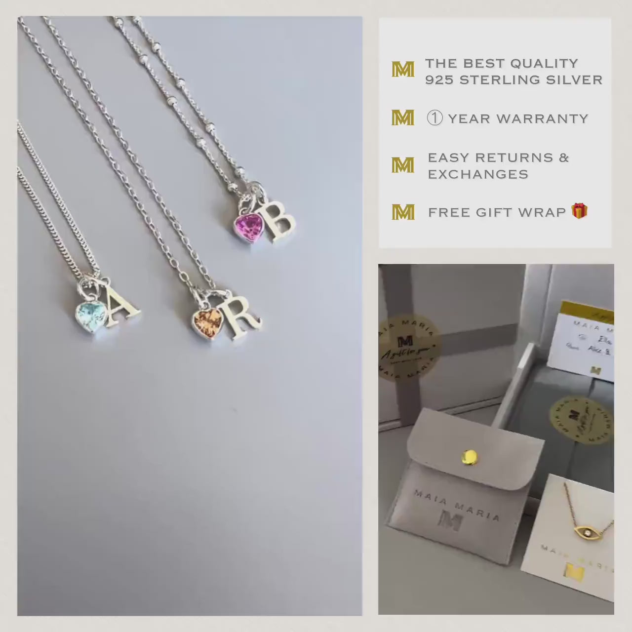 initial and birthstone personalised necklace, sterling silver, satellite chain, monogram necklace for 18th birthday, gifts for new mum
